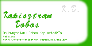 kapisztran dobos business card